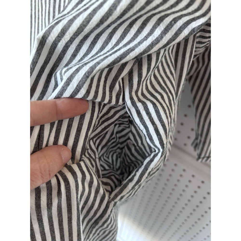 Chouyatou Dress Womens M Oversized Long SLV Cotton Striped Button Up Minimalist - Picture 5 of 7